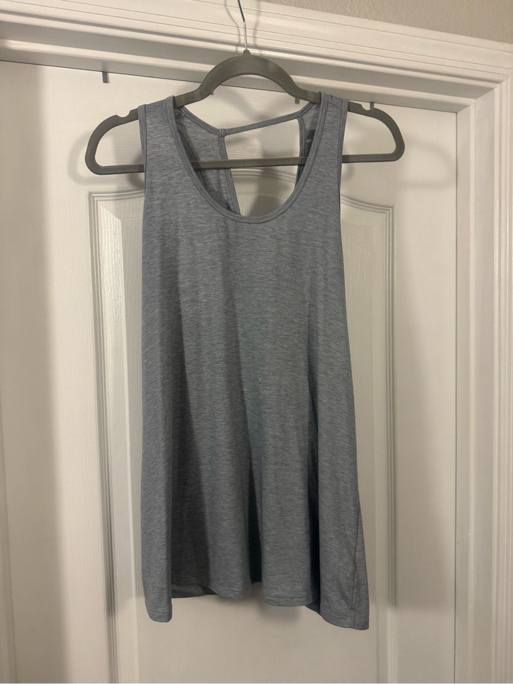 Athleta Light Blue/Grey Racerback Tie Back Tank - Picture 2 of 8
